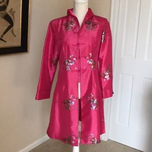 Dress jacket mid-thigh length, great for evening.